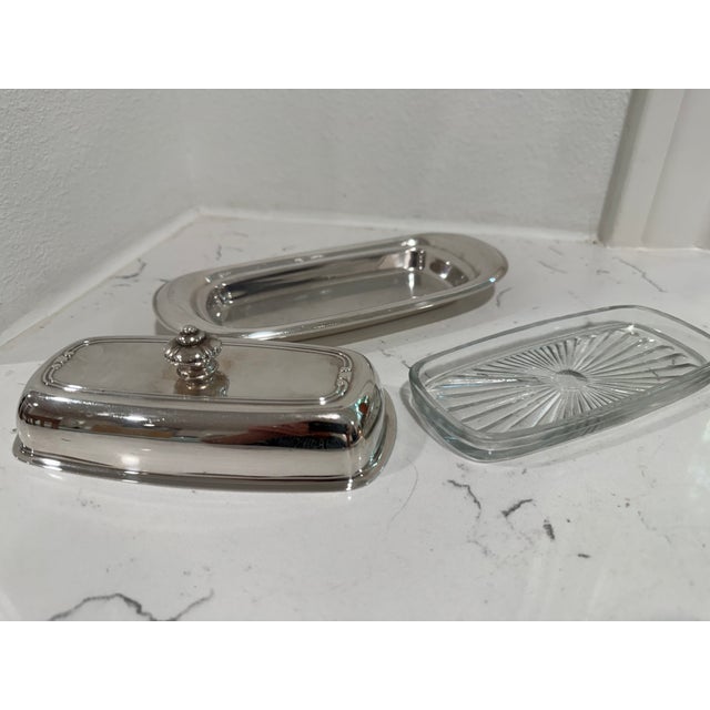 Antique Silver Plate Butter Dish With Glass Insert - From England For Sale - Image 4 of 8