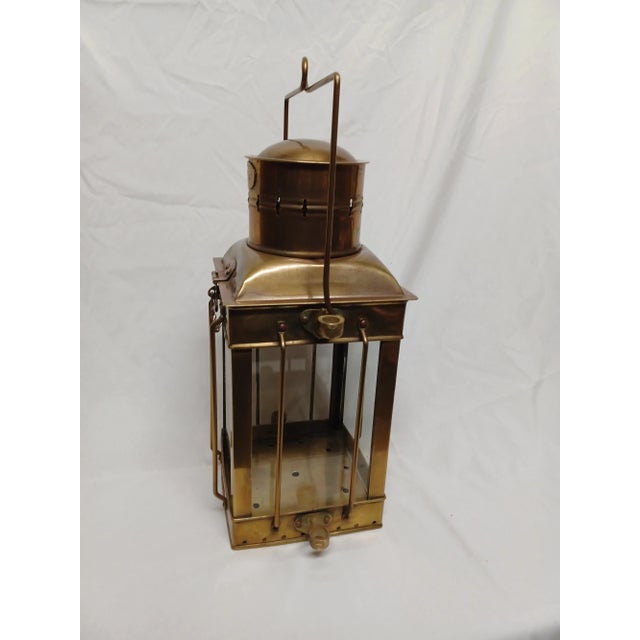 Mid 20th Century Vintage Brass Neptune Lantern For Sale - Image 5 of 12