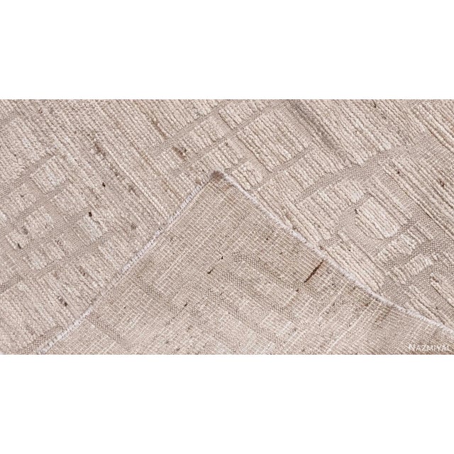 Cream Nazmiyal Collection Cream Color Modern Moroccan Style Runner Rug For Sale - Image 8 of 8