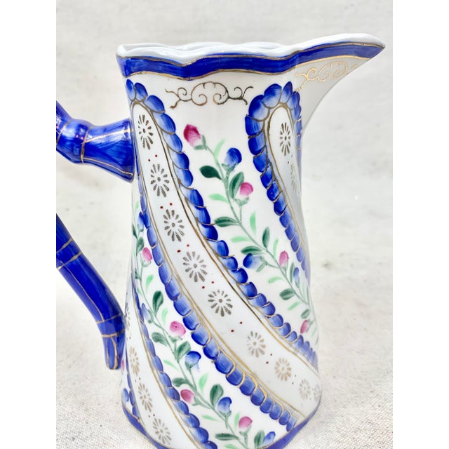 Ceramic Vintage Small Floral Pitcher For Sale - Image 7 of 11