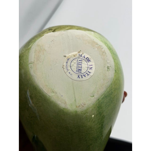 This is a charming vintage Italian ceramic pear-shaped covered box, beautifully modeled with a soft, rounded form and a...