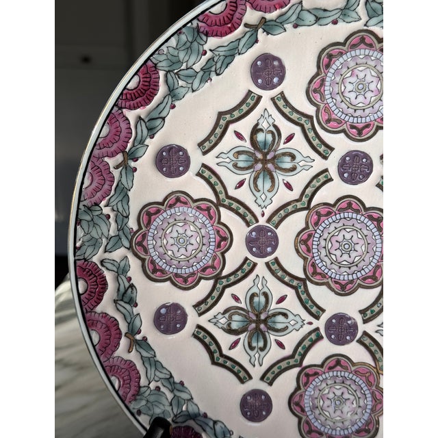 Vintage Chinoiserie Decorative Plate For Sale - Image 14 of 17