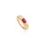 Modernist Chunky Ruby Ring With Round Diamonds in 14k Solid Gold Size 7 For Sale - Image 4 of 13
