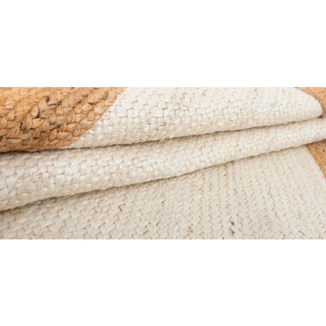 Natural Gold With White Jute Handwoven Boho Area Rug 9x12 Ft. For Sale - Image 10 of 13