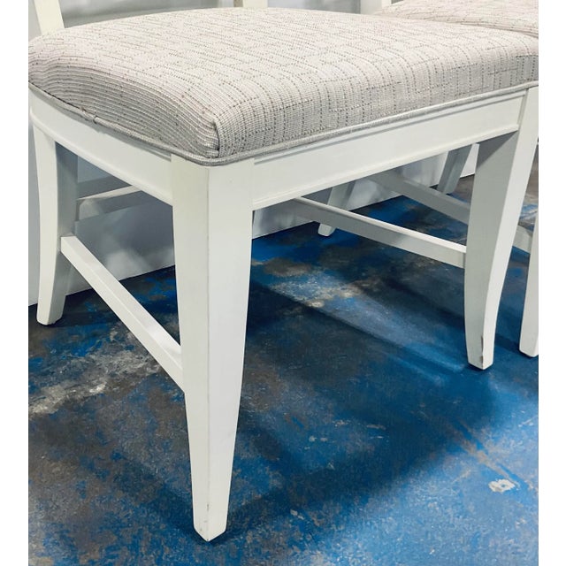 White Modern White Geometric Back Side Chair For Sale - Image 8 of 9