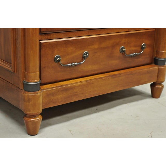 Brown Kincaid French Country Cherry Wood 3 Drawer Marble Top Nightstand Bedside Table For Sale - Image 8 of 15