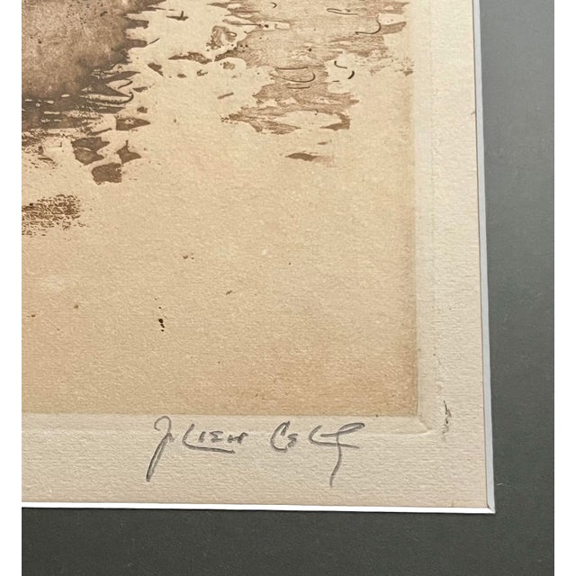 Traditional Circa 1920s Julien Célos Belgian Scene Hand-Colored Etching Signed 186/250 For Sale - Image 3 of 6