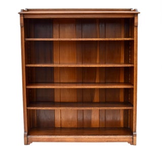 19th Century Open Bookcase in Oak & Walnut For Sale