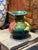 1950s Vintage Moorcroft Hibiscus Vase Green Floral Pottery England Queen Mary Label 3.5 Inch For Sale - Image 5 of 6