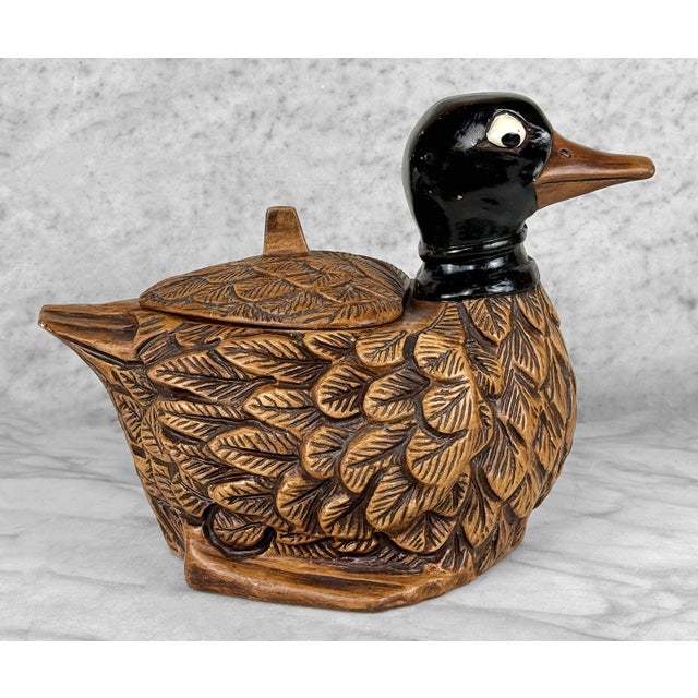Mid-Century 12" Ceramic Duck Cookie Jar For Sale - Image 4 of 12