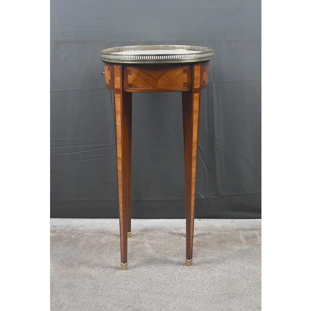 Small Louis XVI Style Marquetry Side Table, Early 20th Century For Sale - Image 13 of 18