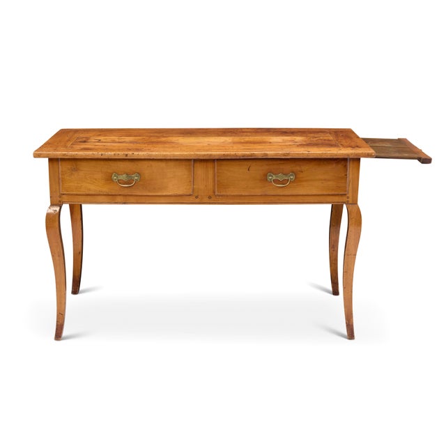 18th-Century French Provincial Louis XV Fruitwood Bureau Plat Writing Table, Circa 1760 For Sale - Image 4 of 11