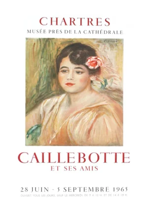 1965 Pierre-Auguste Renoir 'Caillebotte' Impressionism White,Pastel,Pink,Red,Green,Brown France Lithograph