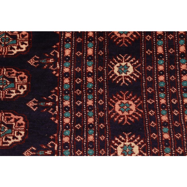 Textile Tribal Bokhara Blue/Blue Hand Knotted Wool Rug For Sale - Image 7 of 9