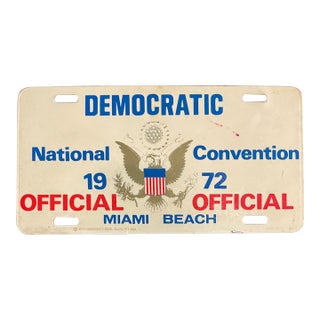 1972 Presidential Democratic Convention Official Car Tag for Framing For Sale