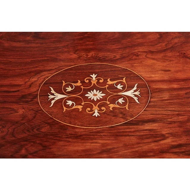 Antique Edwardian Inlaid Hardwood Centre Table For Sale - Image 3 of 11
