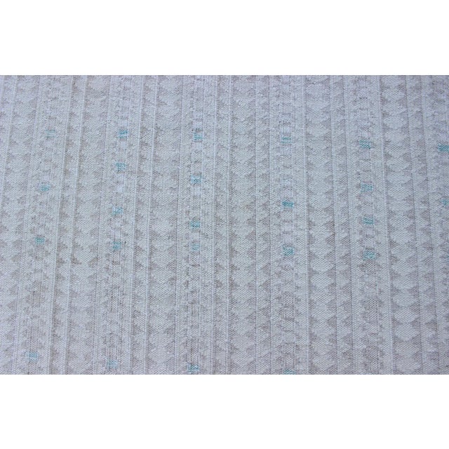 Modern Swedish Design Rug With All-Over Design in White, Taupe & Light Blue For Sale - Image 9 of 13