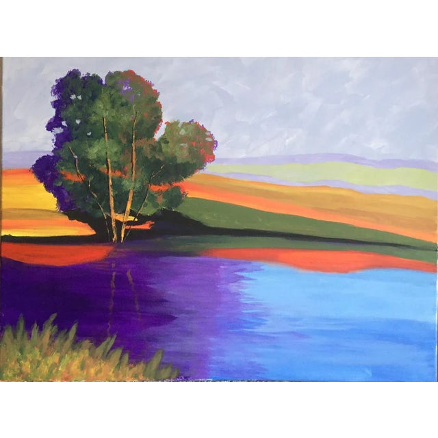 Abstract "One Tree" Acrylic Painting For Sale - Image 3 of 3