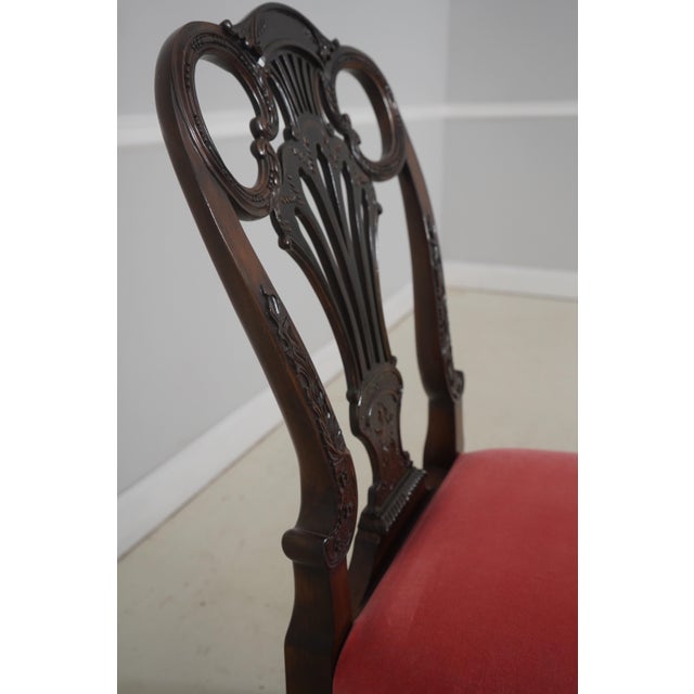 Textile Set of 8 Maitland Smith Georgian Dining Room Chairs For Sale - Image 7 of 18