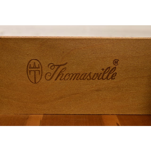 1980s Thomasville Georgian Carved Cherry Wood Lingerie Chest or Highboy Dresser For Sale - Image 9 of 13