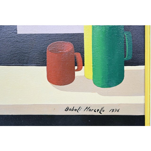 Marcello Boboli, Tricolor Vases, 1976, Oil on Canvas, Framed For Sale - Image 3 of 8