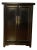 Antique Chinese Ming Style Two-Door Small Black Lacquered Cupboard Cabinet For Sale