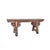 Distressed Rustic Pink Village Scroll Apron Slim Narrow Wood Bench For Sale - Image 4 of 5