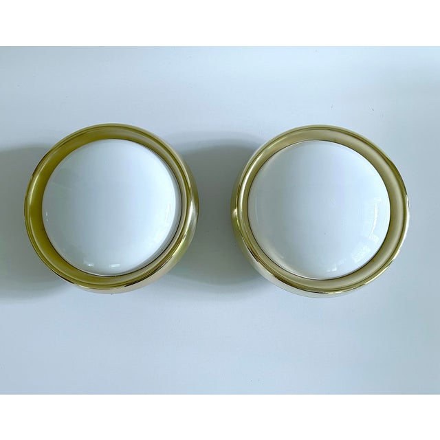 Metal Vintage Brass and Glass Sconce from Limburg For Sale - Image 7 of 18
