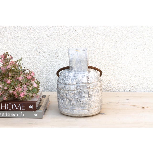Rustic Iron Handle Carved Stone Door Stop For Sale - Image 3 of 10