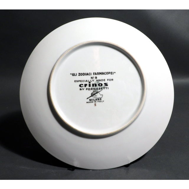 Ceramic Piero Fornasetti Capricorn Zodiac Porcelain Plate, the Zodiac Pharmacopoeia For Sale - Image 7 of 8
