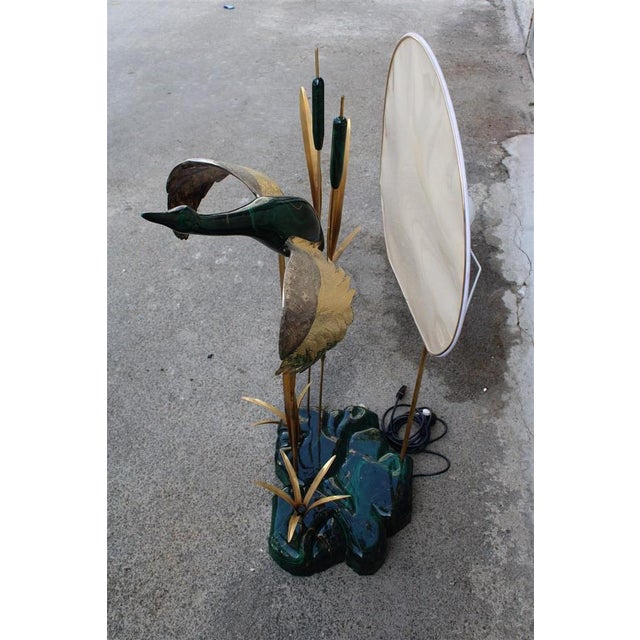 Italian Floor Lamp in Malachite & Brass, 1970s For Sale - Image 4 of 18