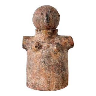 Vintage Boho Abstract Terracotta Figurative Sculpture For Sale