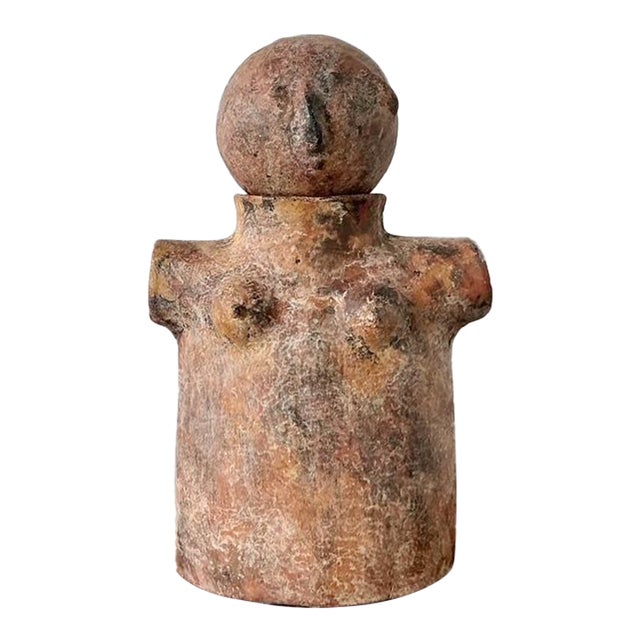 Vintage Boho Abstract Terracotta Figurative Sculpture For Sale