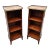 Antique Pair of 19th Century Slender French Directoire Style Mahogany Marble Topped Diminutive Open Bookcases For Sale