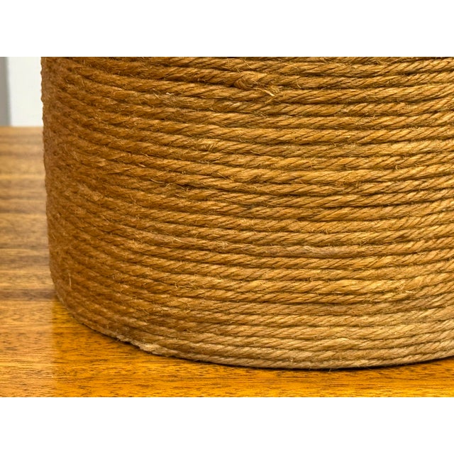 Mid 20th Century Rustic Textured Rope Table Lamp For Sale - Image 11 of 12