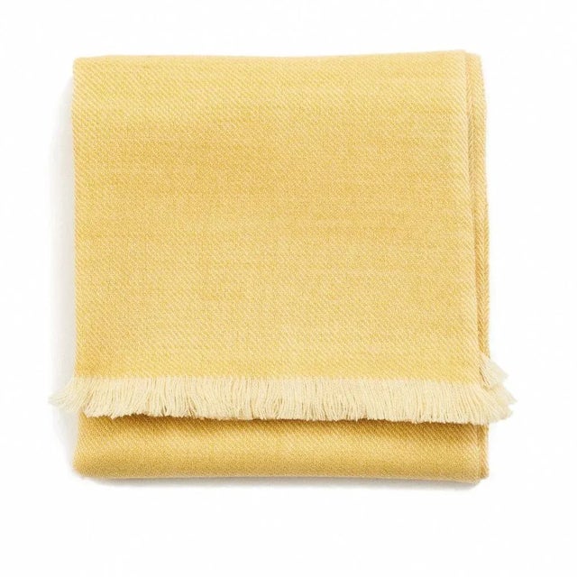 Contemporary Studio Variously Yellow Dandelion Merino Throw For Sale - Image 4 of 12