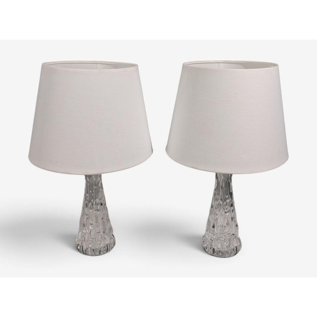 1960s 1960s Mid Century Modern Carl Fagerlund, Table Lamps, Textured Glass, Chrome For Sale - Image 5 of 12