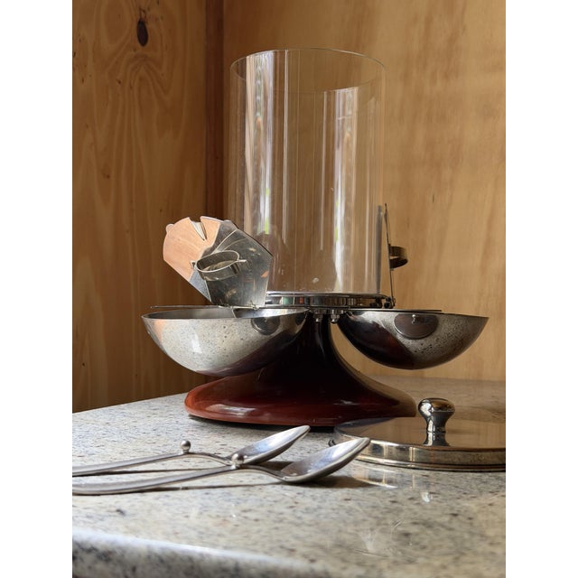 Mid-Century Modern Space Age Italian Revolving Condiment Server in Chrome, Italy, 1950s For Sale - Image 15 of 18