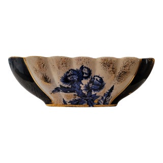 Antique Burroughs & Mountford Blue and White Thistle Patterned Bowl For Sale