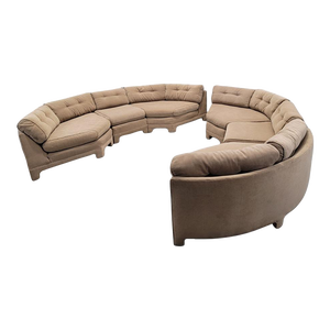 Mid Century Modern Milo Baughman Parsons Style Curved 3 Piece Sectional Sofa - Pair