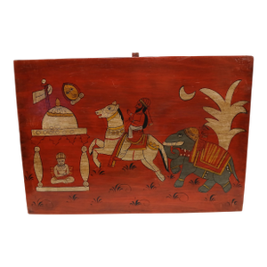 Vintage Painted Trunk Box Solid Wood