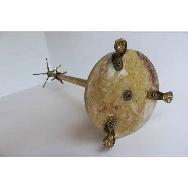 Mid-Century Italian Brass and Onyx Hall Tree Coat Rack with Twisted Column, 1950s For Sale - Image 10 of 13
