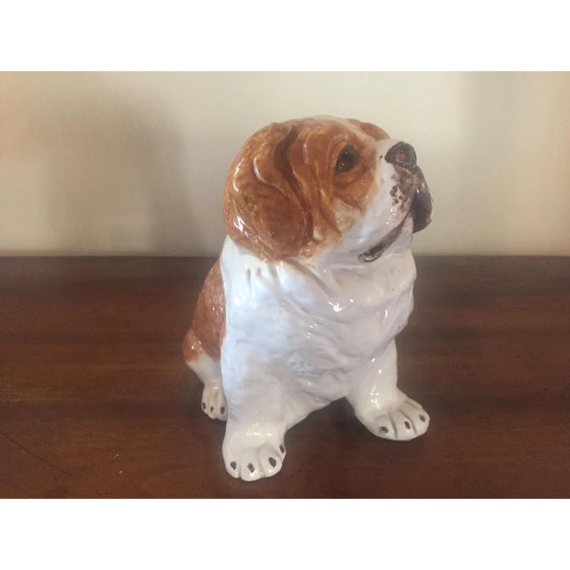 Adorable expressive St. Bernard made in Italy, just look at this face! Stamped "Made in Italy". Quite large at approx. 8"...