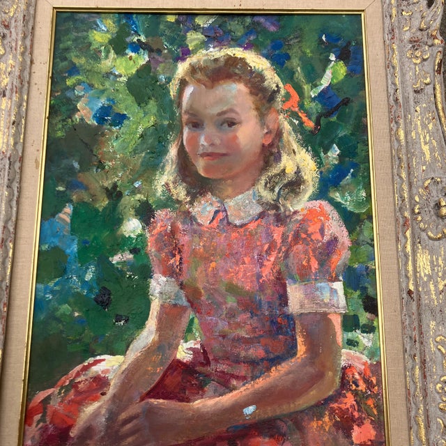 Original 18 x 24 painting on canvas board unsigned Overall size with vintage carved wood frame with finished corners &...
