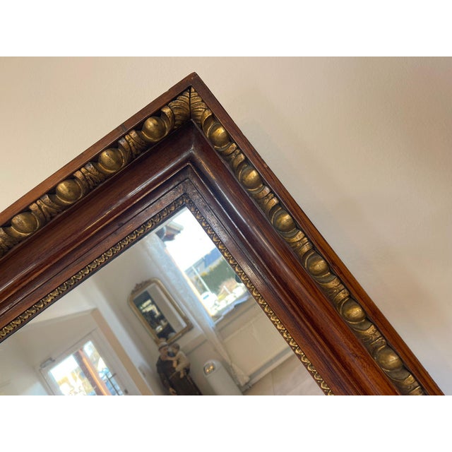 Biedermeier Mirror in Walnut Veneer For Sale - Image 5 of 17