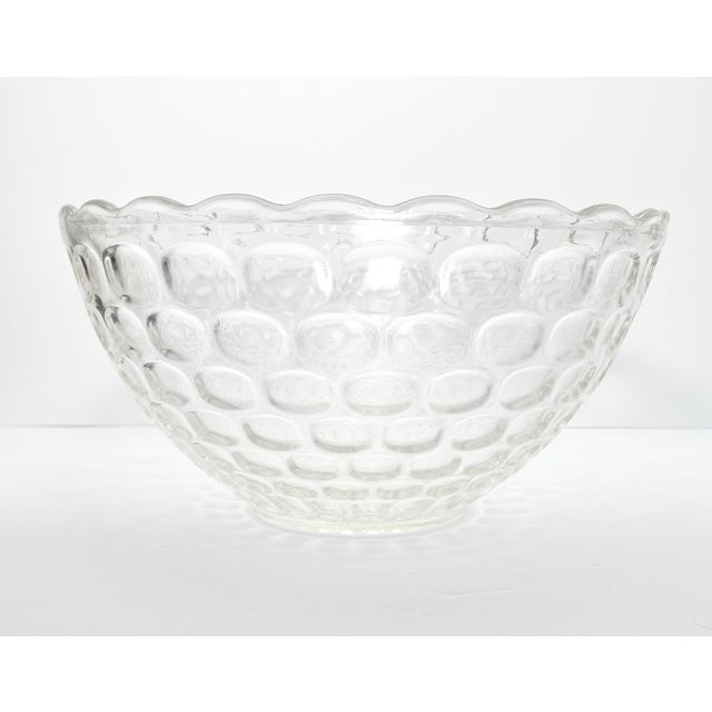 1960s Vintage 11-Piece Glass Punch Bowl Set, Thumbprint Design For Sale - Image 4 of 9