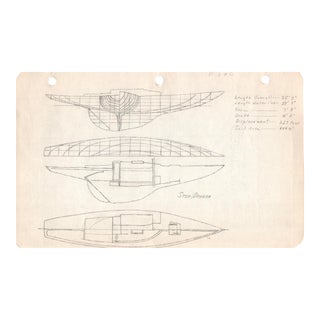 1940s Maine Marine Architectural Drawing on Paper For Sale