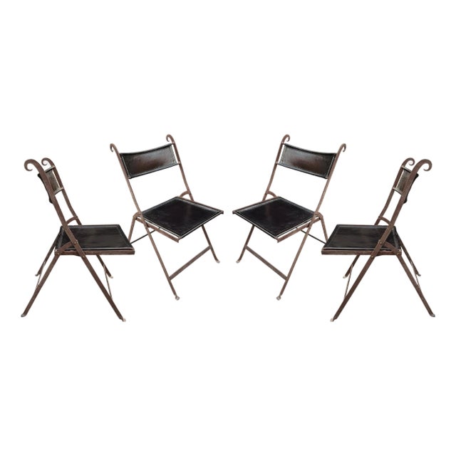 Set of Four Italian Modern Folding Chairs For Sale