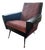 Mid-Century Armchair in Leatherette & Velvet, 1950s For Sale