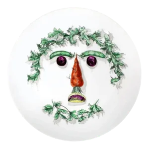 Fornasetti Ceramic Vegetable Face Plate